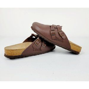 Birkis by Birkenstock Brown Leather Boston Clogs